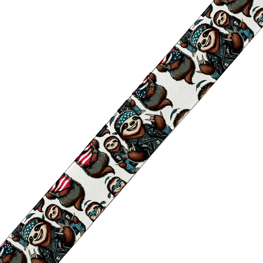 BioThane® imprimé – Motif Paresseux Biker