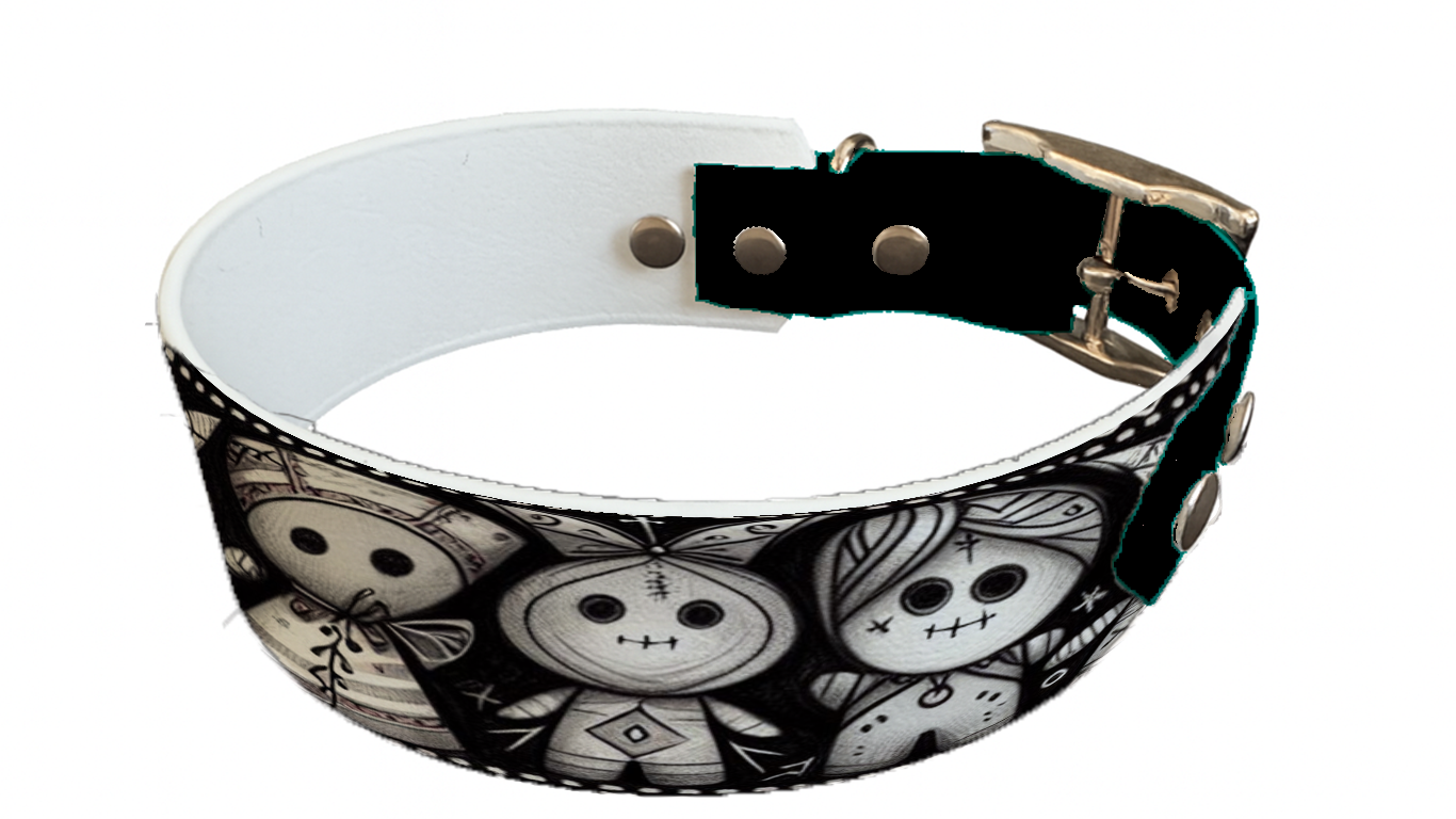 Collier bicolore large pour chien en BioThane® imprimé – Collection Halloween– 38/25 mm
