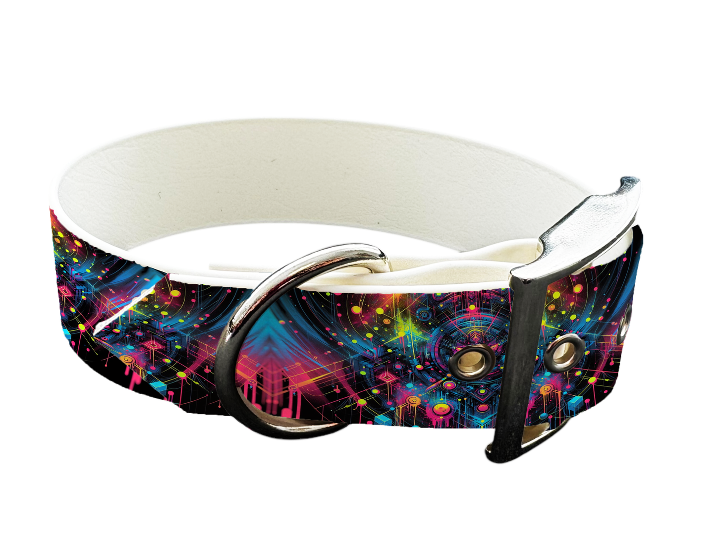 Collier large pour chien en BioThane® imprimé – Collection abstrait – 38mm