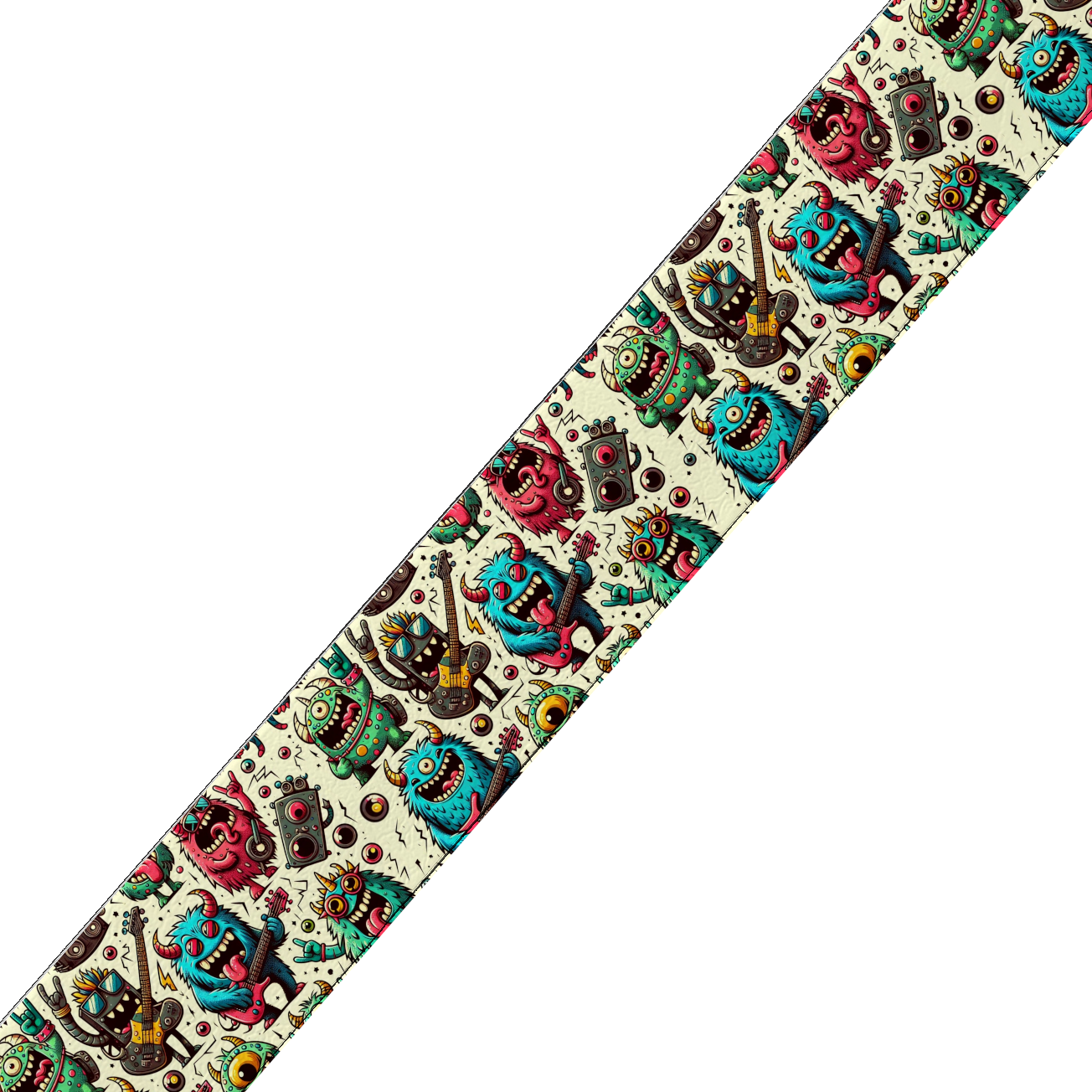 Collier large pour chien en BioThane® imprimé – Collection monstres et créatures imaginaires– 25mm
