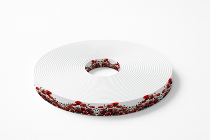 BioThane® imprimé - Coquelicots rouges sur fond clair