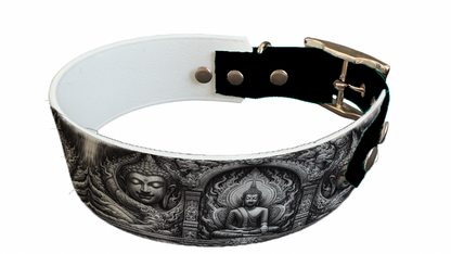 Collier bicolore large pour chien en BioThane® imprimé – Collection Tribal – 38/25 mm