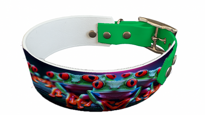Collier bicolore large pour chien en BioThane® imprimé – Collection animaux sauvages– 38/25 mm