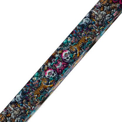 Collier bicolore large pour chien en BioThane® imprimé – Collection pop art– 38/25 mm