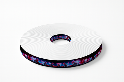 BioThane imprimé - Axolotl néon & fond galactique