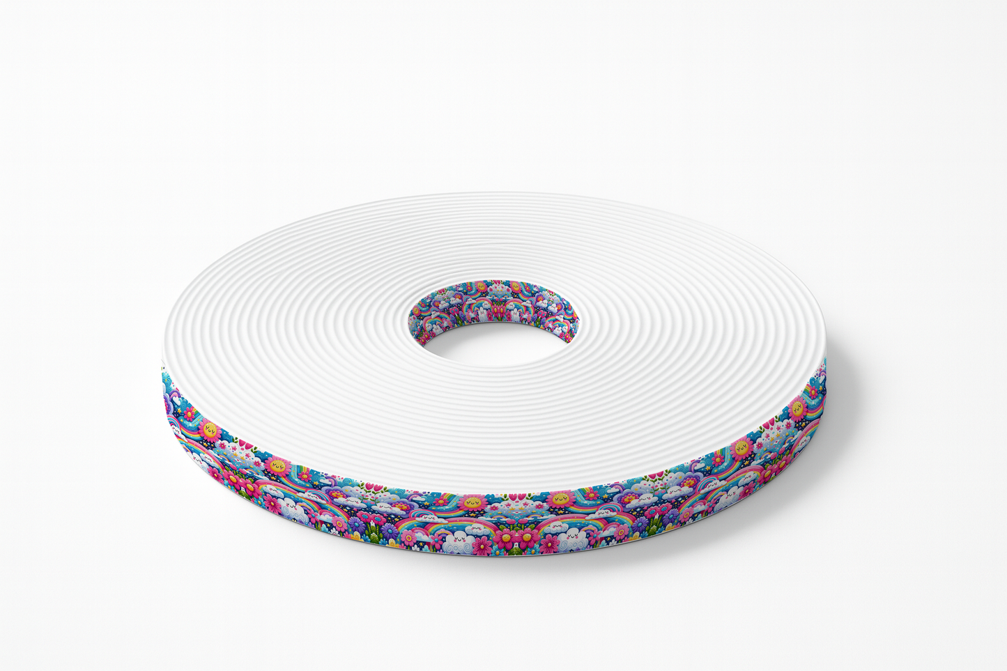 BioThane imprimé – Arc-en-ciel magique & Nuages souriants