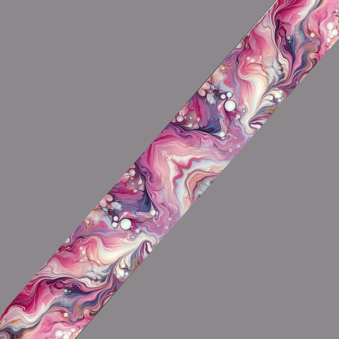 Sangle en BioThane® imprimée – Motif marbré rose