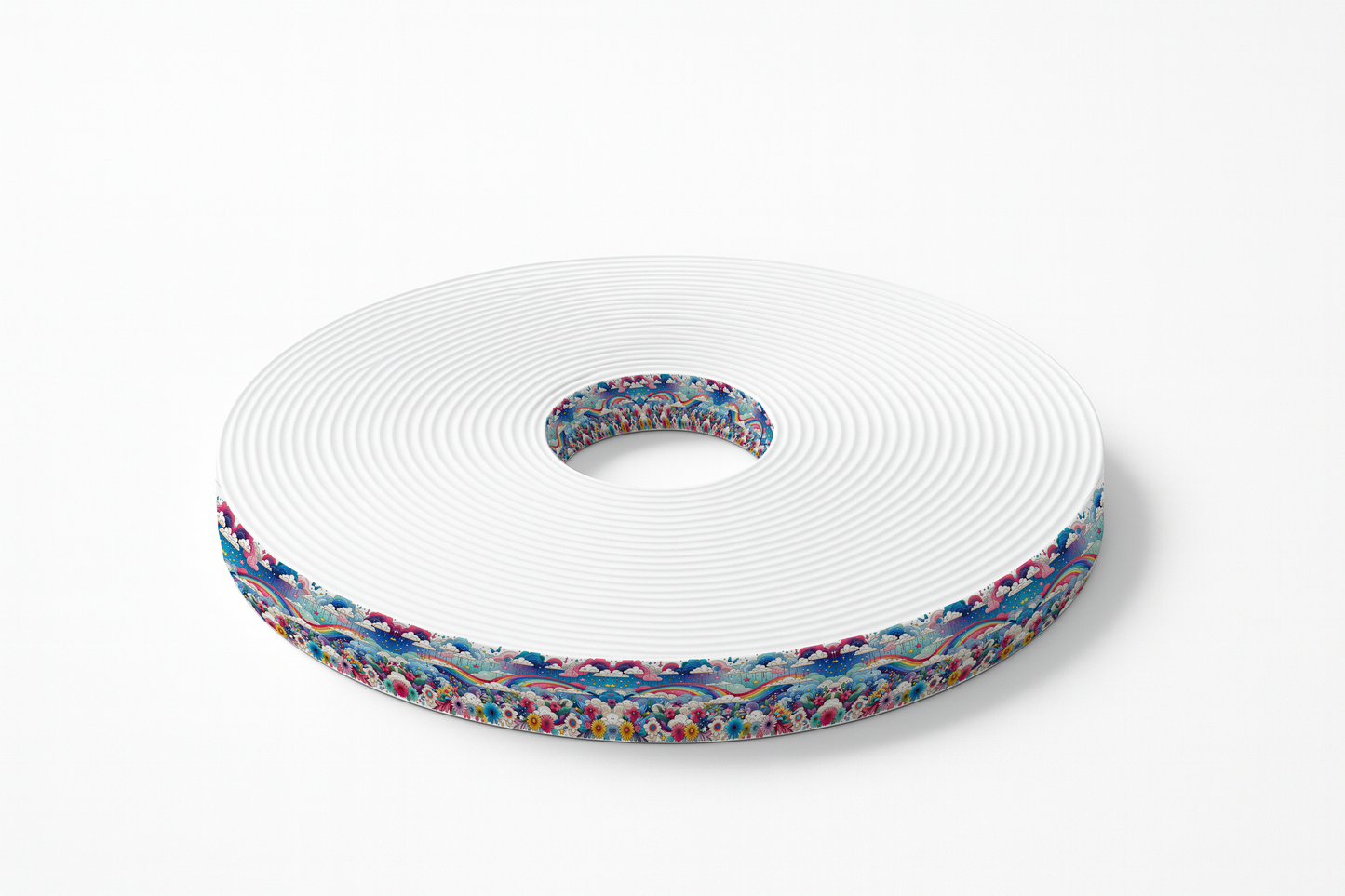 BioThane® imprimé - Arc-en-ciel enchanté & nuages joyeux