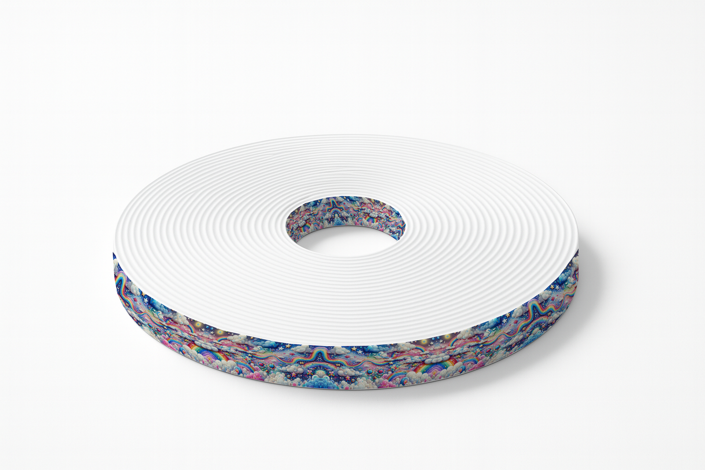 BioThane® imprimé – Arc-en-ciel magique & nuages étoilés