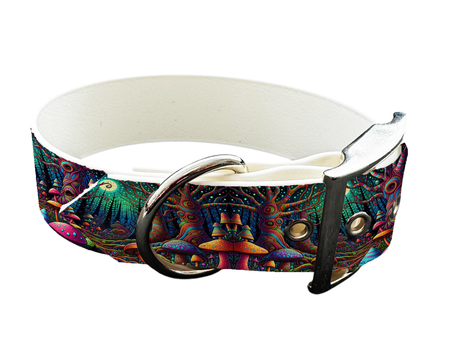 Collier large pour chien en BioThane® imprimé – Collection forêt enchantée – 25mm