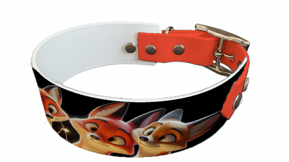 Collier bicolore large pour chien en BioThane® imprimé – Collection animaux pop/kawaii – 38/25 mm