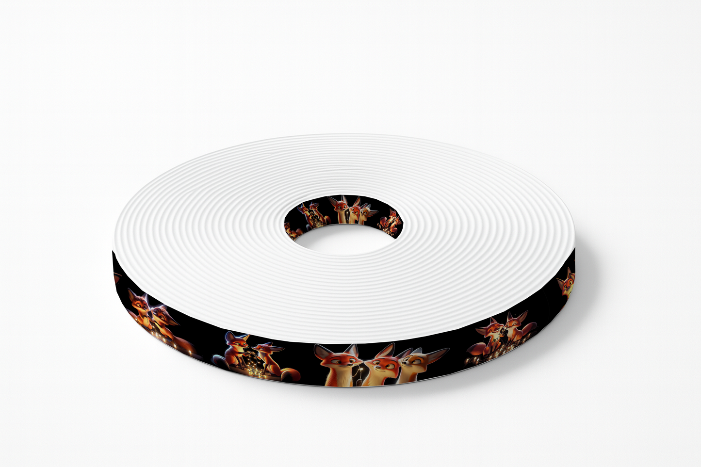 BioThane imprimé – Motif Renards amoureux à la guirlande