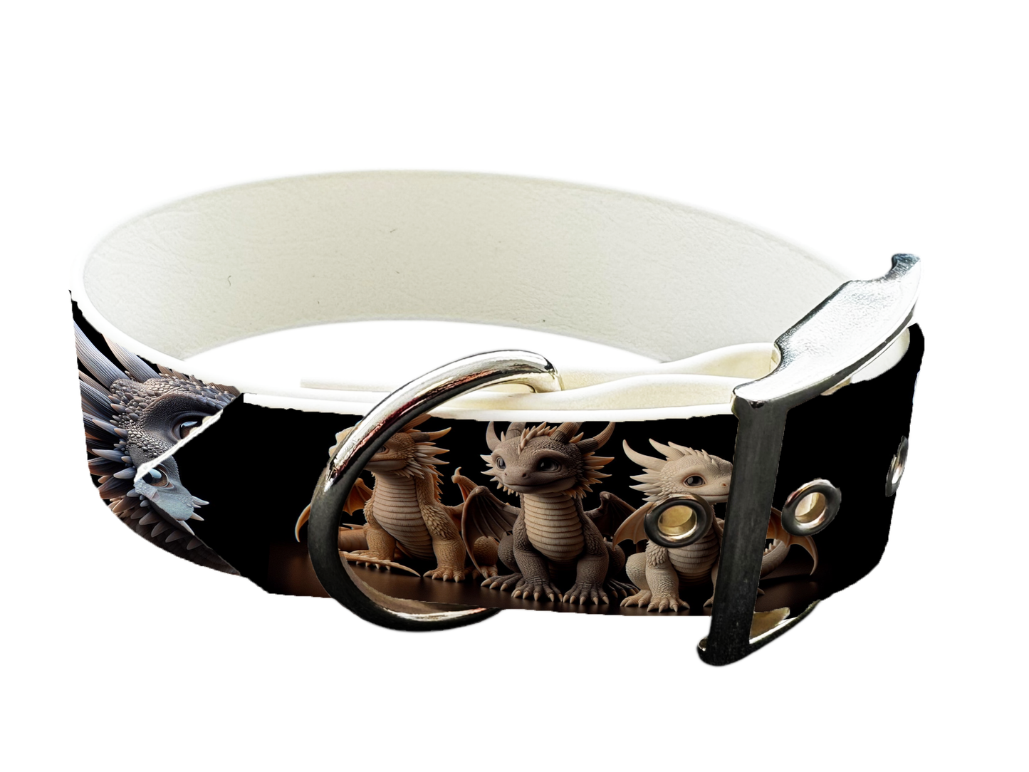 Collier large pour chien en BioThane® imprimé – Collection monstres et créatures imaginaires– 25mm