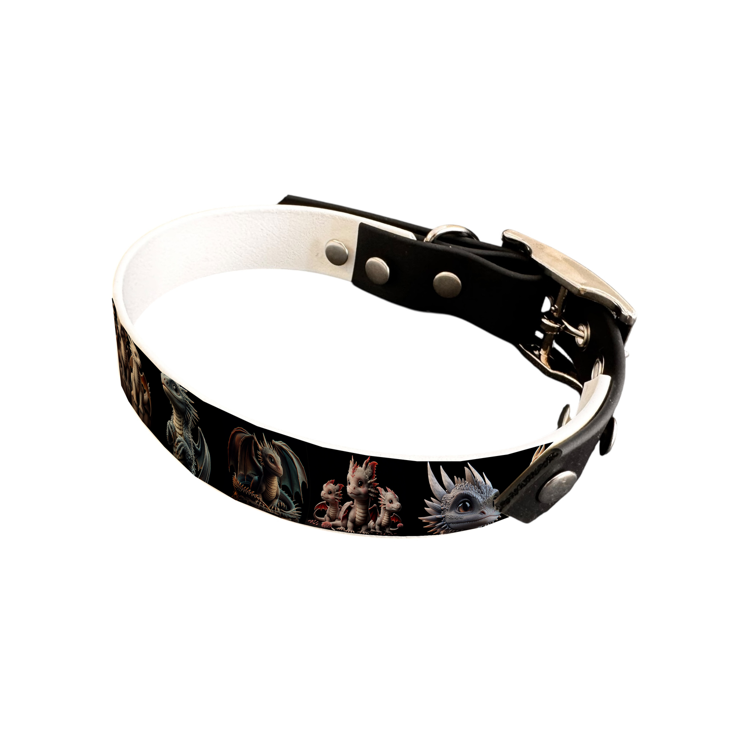 Collier bicolore pour chien en BioThane® imprimé – Collection monstres et créatures imaginaires– 19 mm