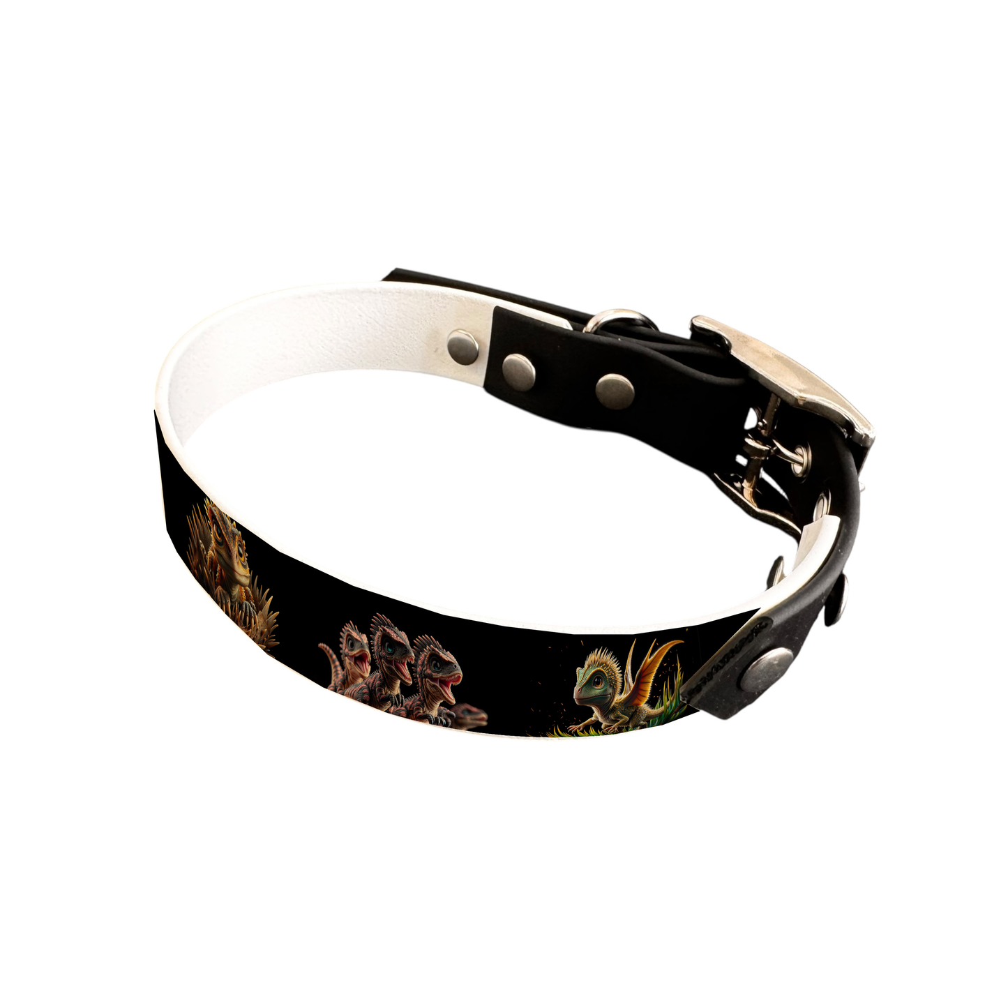 Collier bicolore pour chien en BioThane® imprimé – Collection monstres et créatures imaginaires– 19 mm