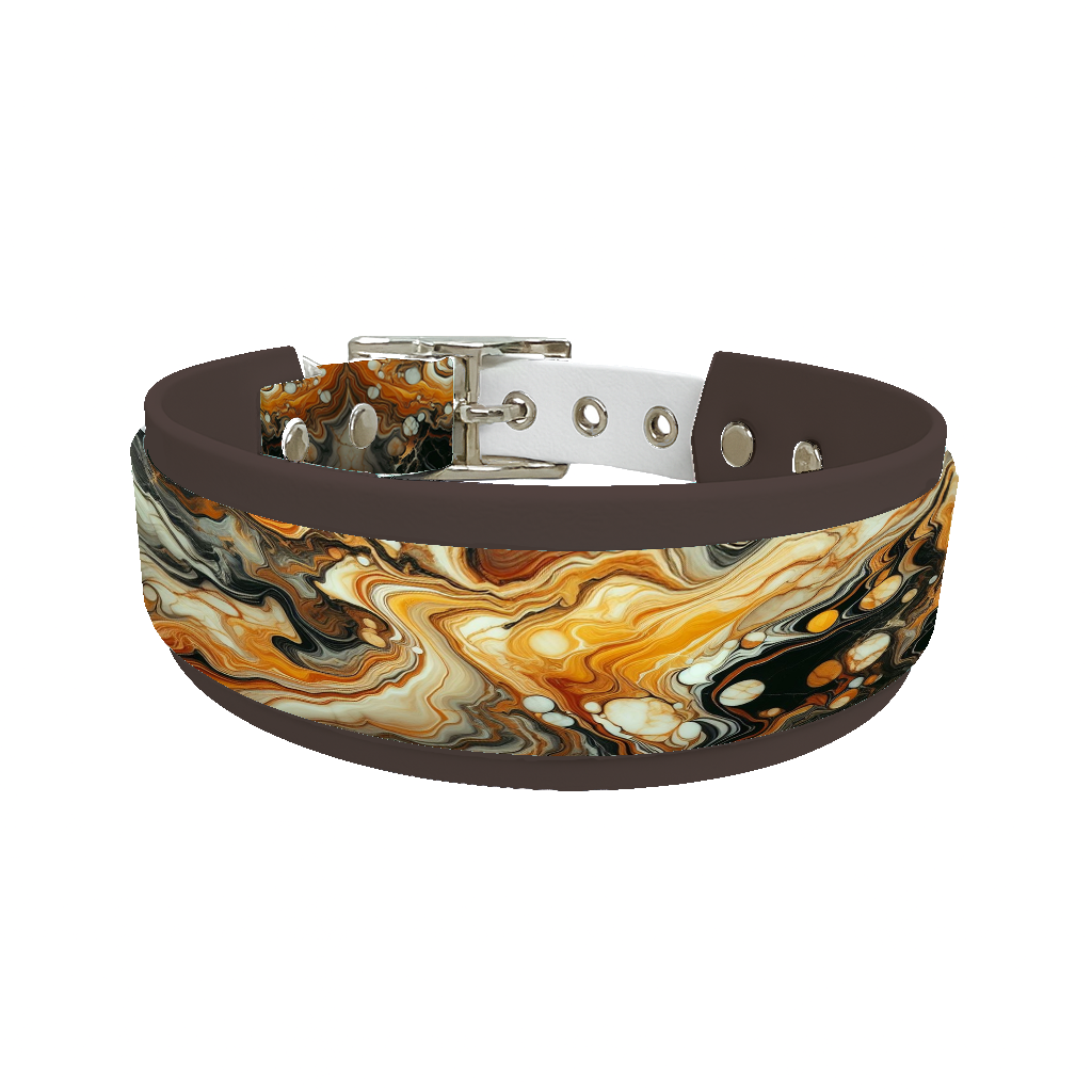 Collier double large pour chien en BioThane® imprimé – Collection abstrait – 38/25 mm