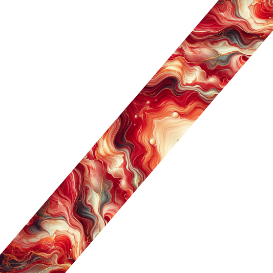Sangle BioThane® imprimée – Motif Marbré Rouge