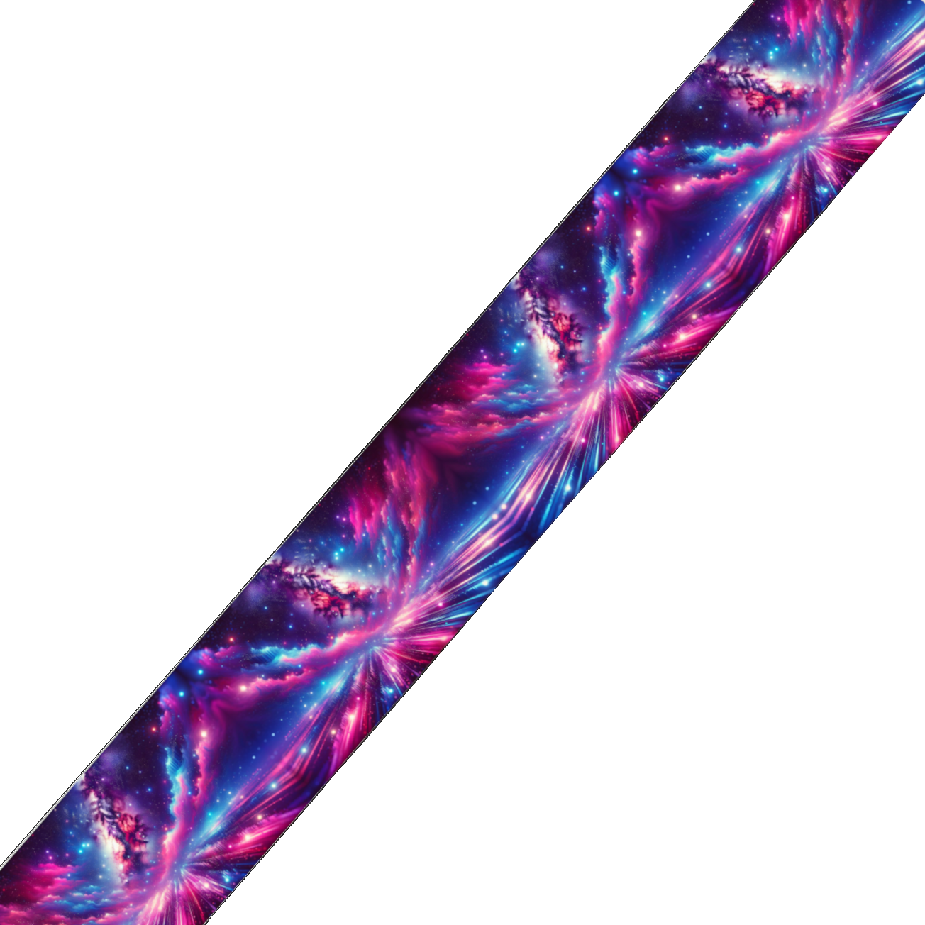 Collier double large pour chien en BioThane® imprimé – Collection galaxie – 38/25 mm