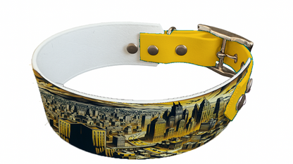 Collier bicolore large pour chien en BioThane® imprimé – Collection pop art– 38/25 mm