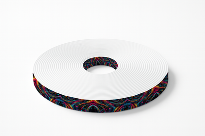 BioThane® imprimé – Motif Abstrait "Ondes Électro" Multicolore