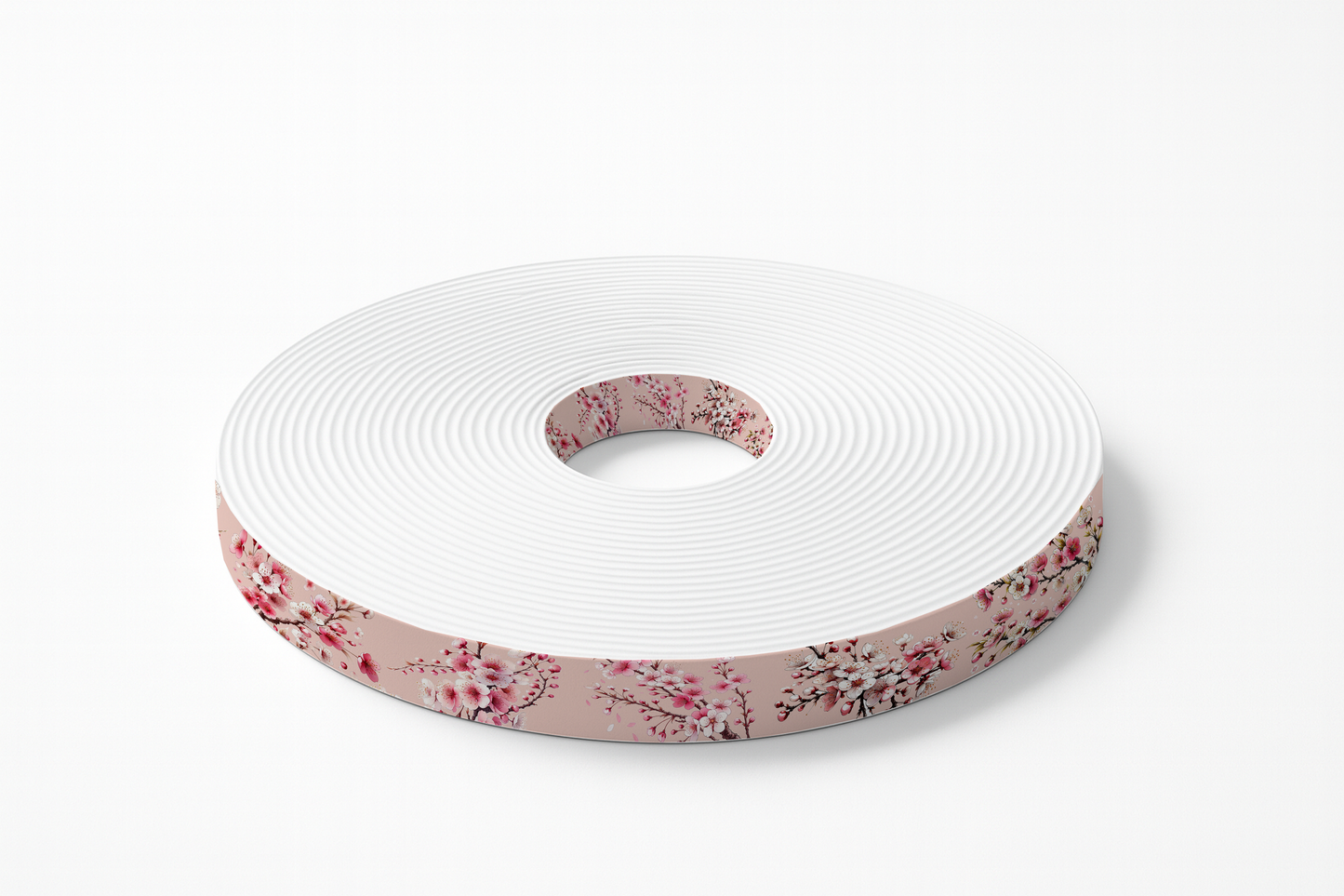 BioThane® imprimé – Fleurs de cerisier sur fond rose poudré