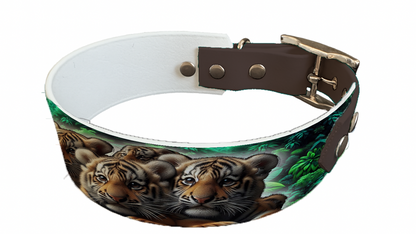 Collier bicolore large pour chien en BioThane® imprimé – Collection animaux sauvages– 38/25 mm
