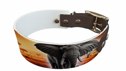Collier bicolore large pour chien en BioThane® imprimé – Collection animaux sauvages– 38/25 mm