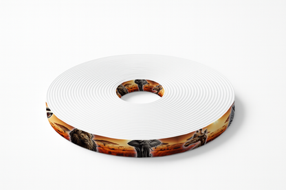 BioThane® imprimé - Animaux de la Savane au coucher du soleil