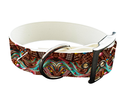 Collier large pour chien en BioThane® imprimé – Collection gourmandise – 38mm