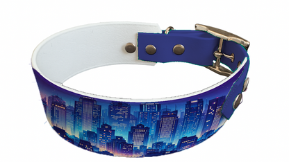 Collier bicolore large pour chien en BioThane® imprimé – Collection pop art– 38/25 mm