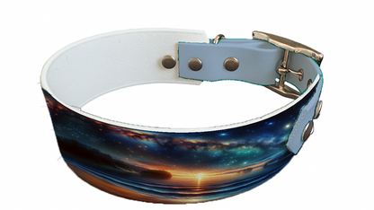 Collier bicolore large pour chien en BioThane® imprimé – Collection paysage– 38/25 mm