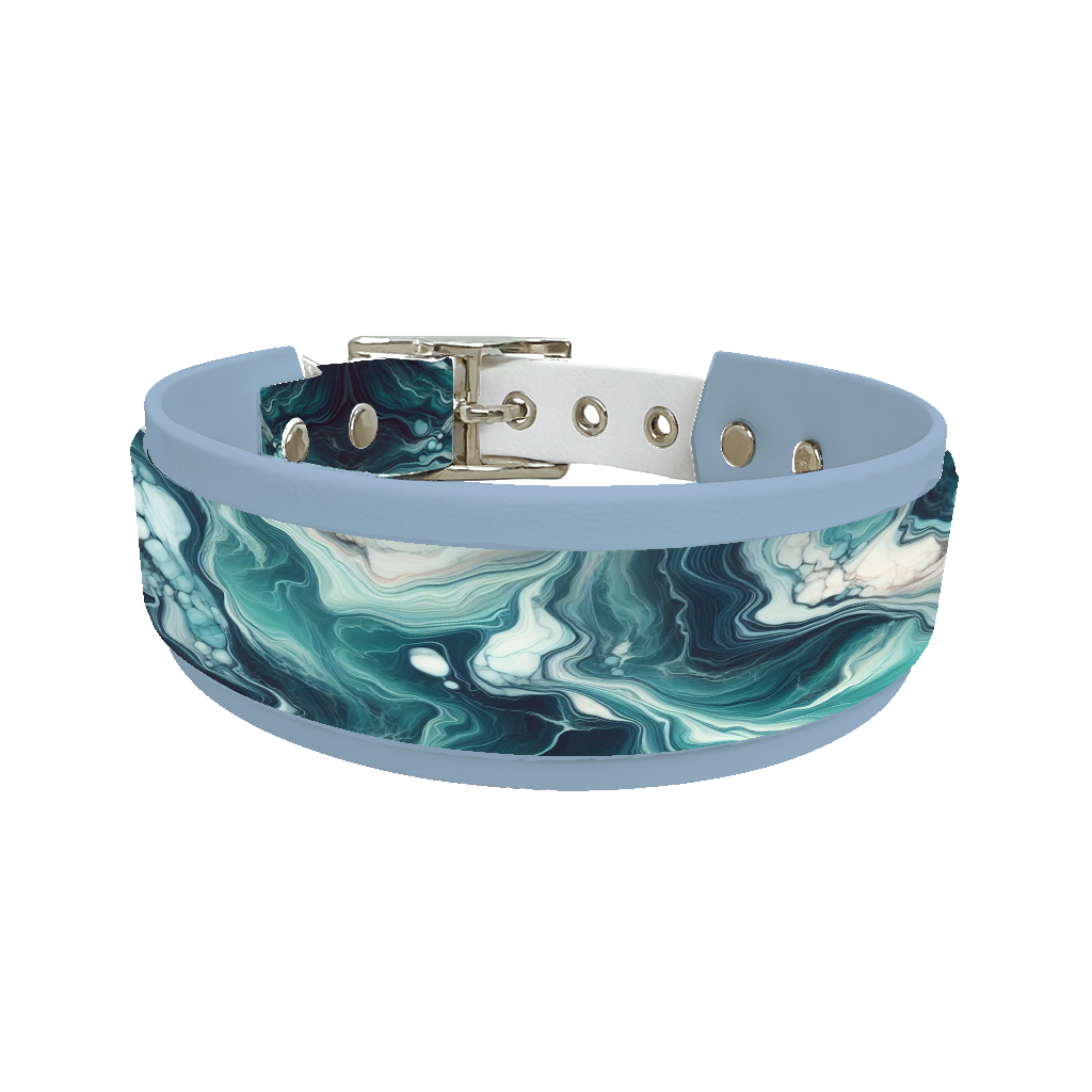 Collier double large pour chien en BioThane® imprimé – Collection abstrait – 38/25 mm