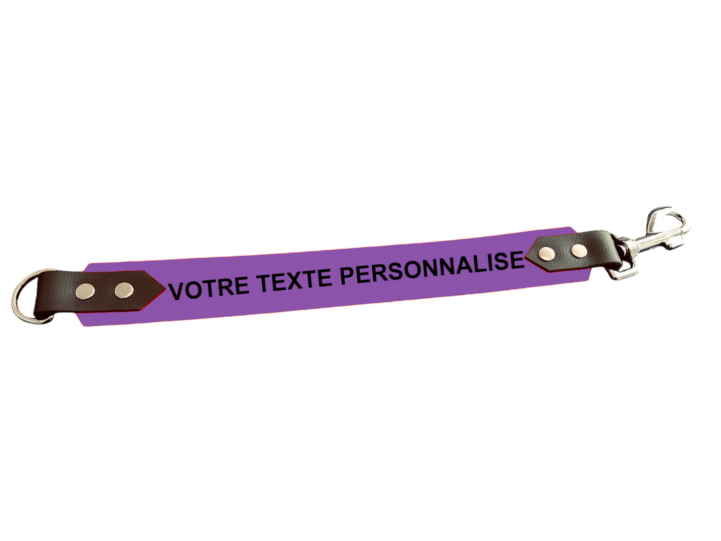 Attache laisse 38 mm en Biothane – Message personnalisable