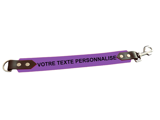 Attache laisse 38 mm en Biothane – Message personnalisable