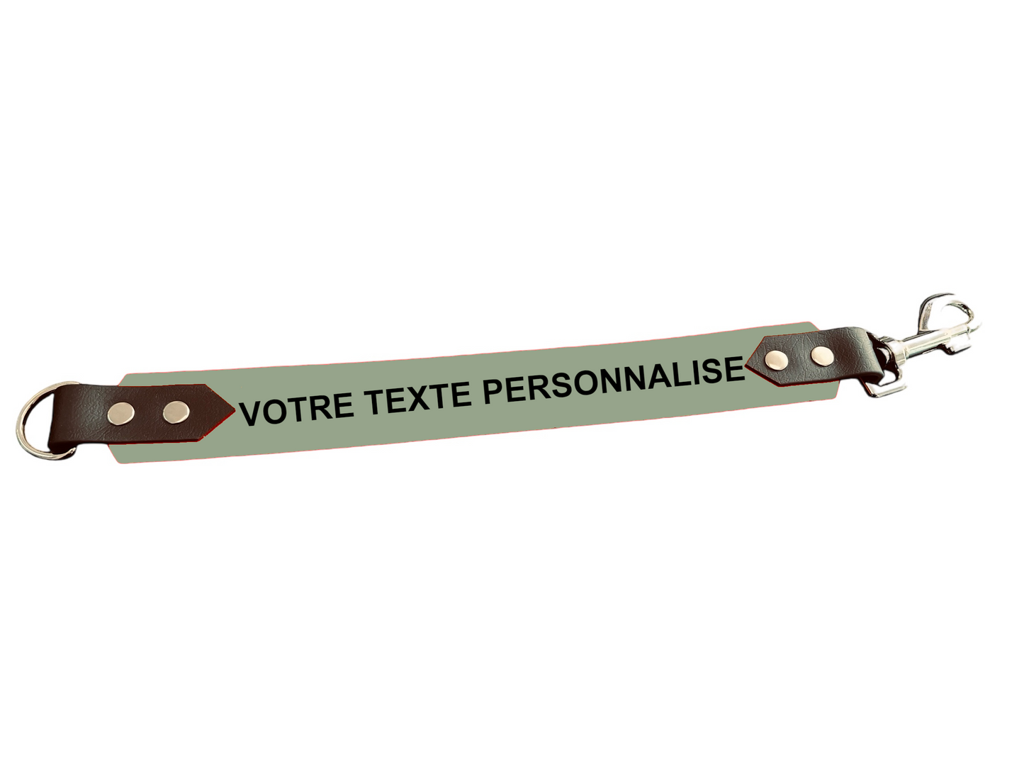 Attache laisse 38 mm en Biothane – Message personnalisable