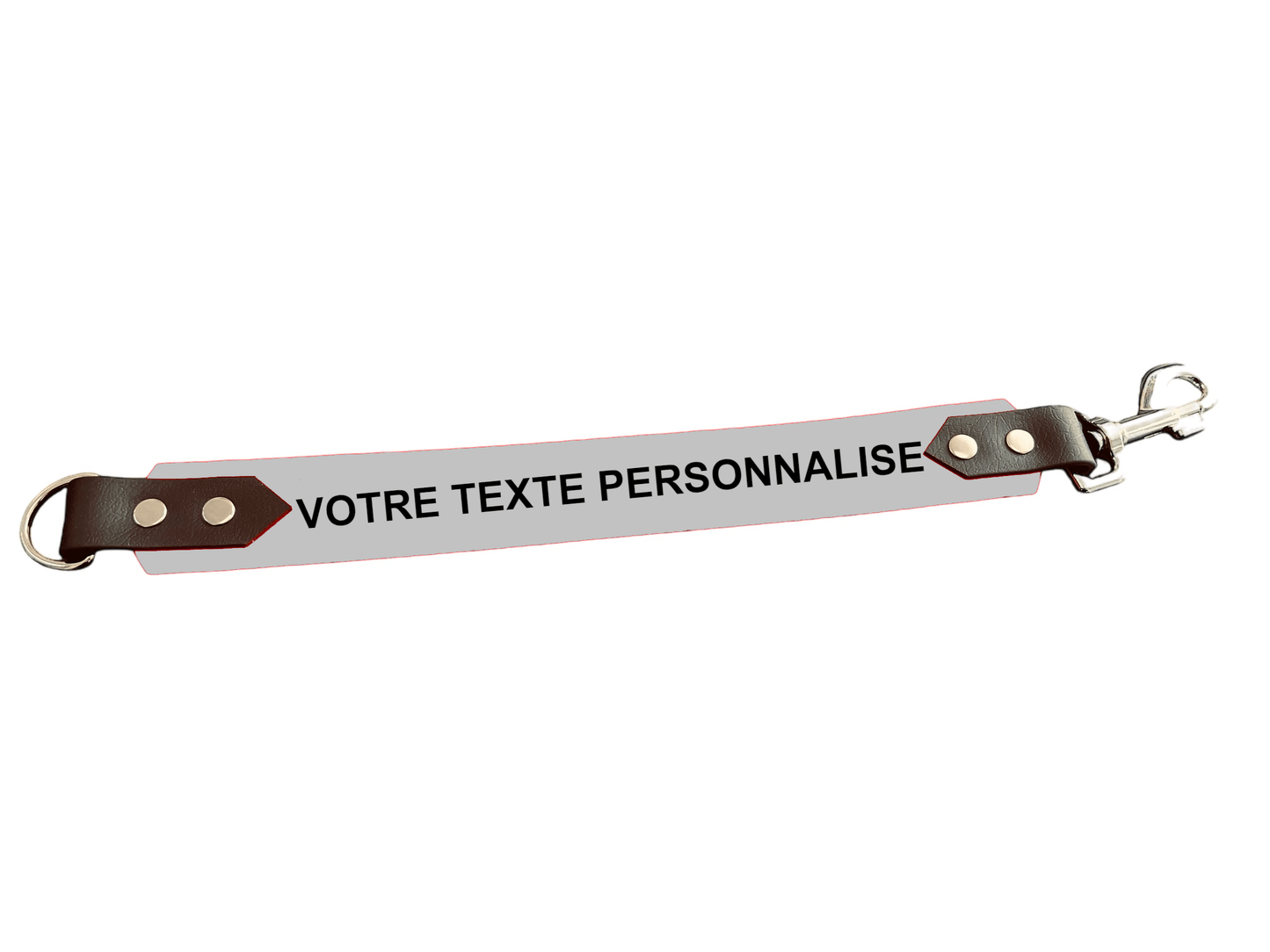 L'atelier du Fourmilier Attache laisse personnalisable Argent Attache laisse 38 mm en Biothane – Message personnalisable
