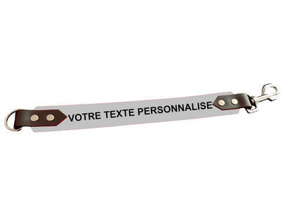 L'atelier du Fourmilier Attache laisse personnalisable Argent Attache laisse 38 mm en Biothane – Message personnalisable