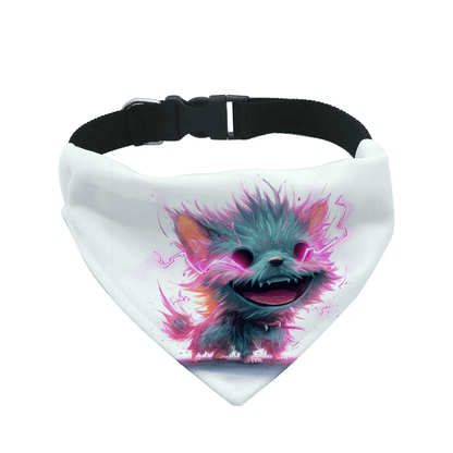 L'atelier du Fourmilier Bandana pour chien 1 / S Mini Monsters – Les bandanas déjantés – 4 tailles (S, M, L, XL) – Collier inclus et compatible BioThane