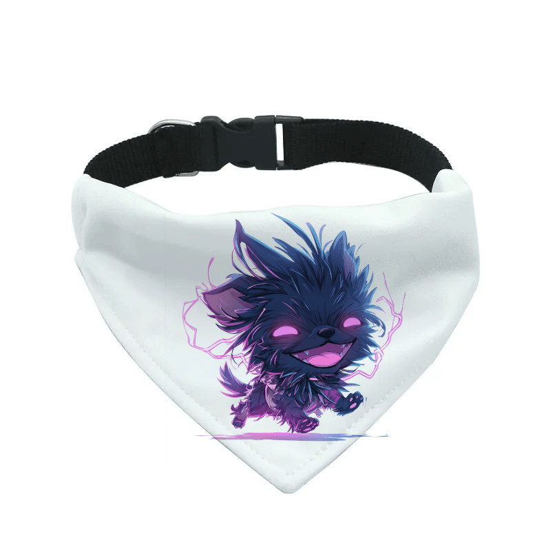 L'atelier du Fourmilier Bandana pour chien 2 / S Mini Monsters – Les bandanas déjantés – 4 tailles (S, M, L, XL) – Collier inclus et compatible BioThane