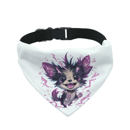 L'atelier du Fourmilier Bandana pour chien 4 / S Mini Monsters – Les bandanas déjantés – 4 tailles (S, M, L, XL) – Collier inclus et compatible BioThane