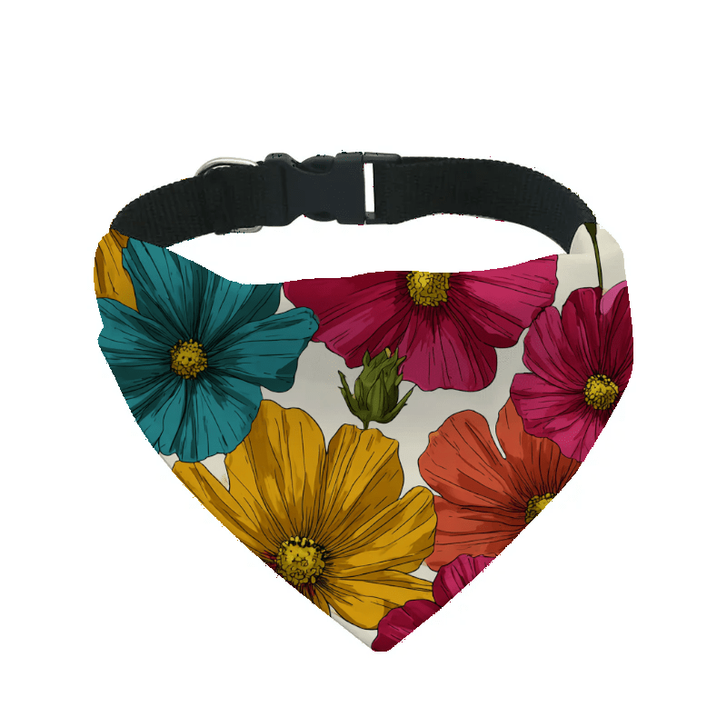L'atelier du Fourmilier Bandana pour chien b14 / S Bandana pour chien Nature – 4 tailles (S, M, L, XL) – Collier inclus & compatible BioThane