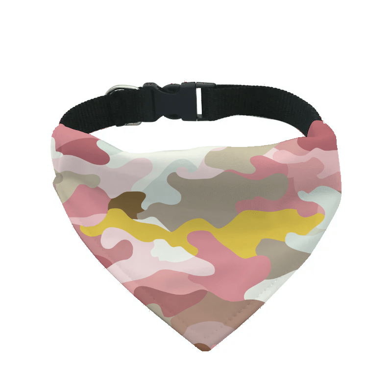 L'atelier du Fourmilier Bandana pour chien b16 / S Bandana pour chien camouflages – 4 tailles (S, M, L, XL) – Collier inclus & compatible BioThane