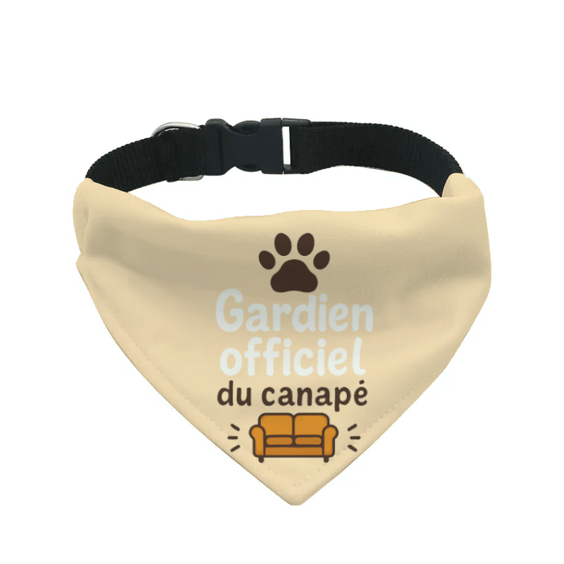 L'atelier du Fourmilier Bandana pour chien b21 / S Bandana pour chien Funny dog – 4 tailles (S, M, L, XL) – Collier inclus et compatible BioThane