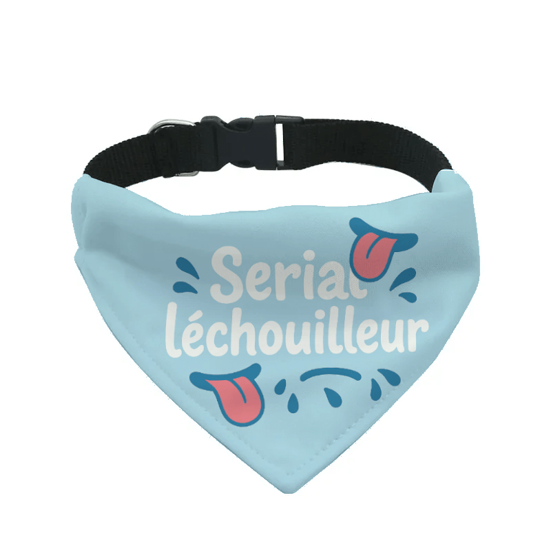 L'atelier du Fourmilier Bandana pour chien b22 / S Bandana pour chien Funny dog – 4 tailles (S, M, L, XL) – Collier inclus et compatible BioThane