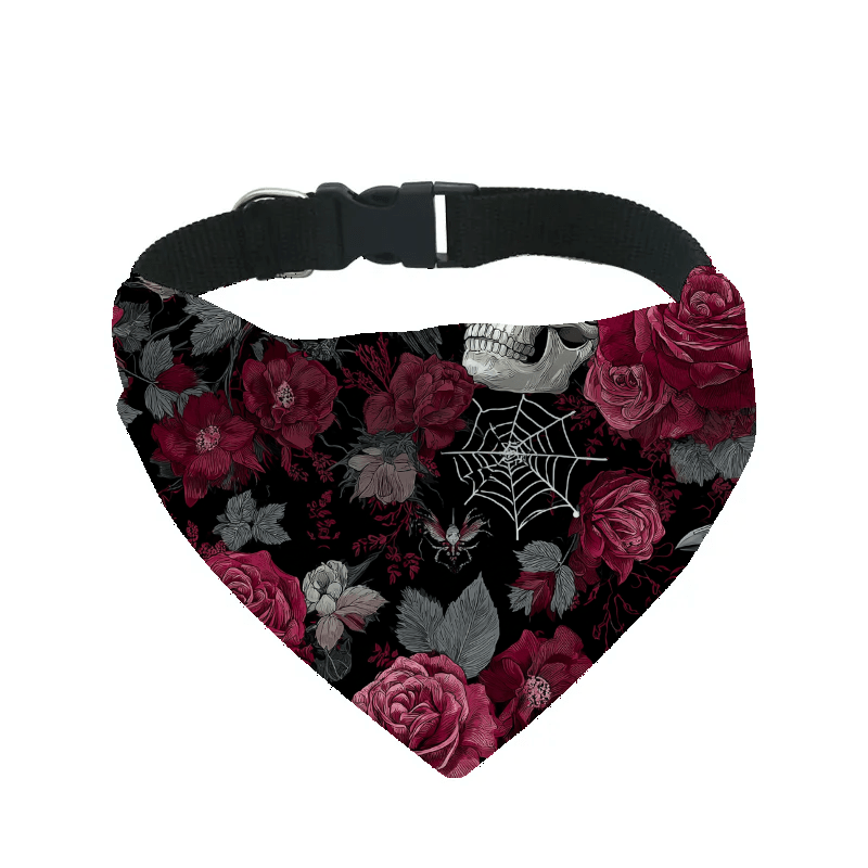 L'atelier du Fourmilier Bandana pour chien b23 / S Bandana pour chien Halloween (4 tailles) (S, M, L, XL) – Collier inclus & compatible BioThane