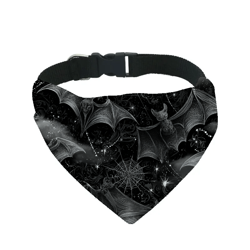L'atelier du Fourmilier Bandana pour chien b24 / S Bandana pour chien Halloween (4 tailles) (S, M, L, XL) – Collier inclus & compatible BioThane