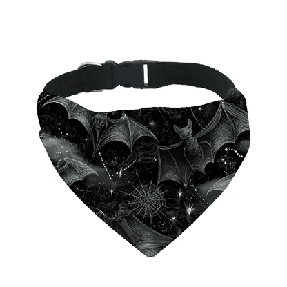 L'atelier du Fourmilier Bandana pour chien b24 / S Bandana pour chien Halloween (4 tailles) (S, M, L, XL) – Collier inclus & compatible BioThane