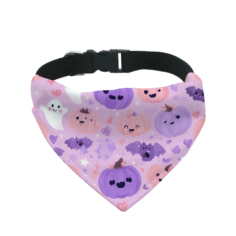 L'atelier du Fourmilier Bandana pour chien b27 / S Bandana pour chien Halloween (4 tailles) (S, M, L, XL) – Collier inclus & compatible BioThane