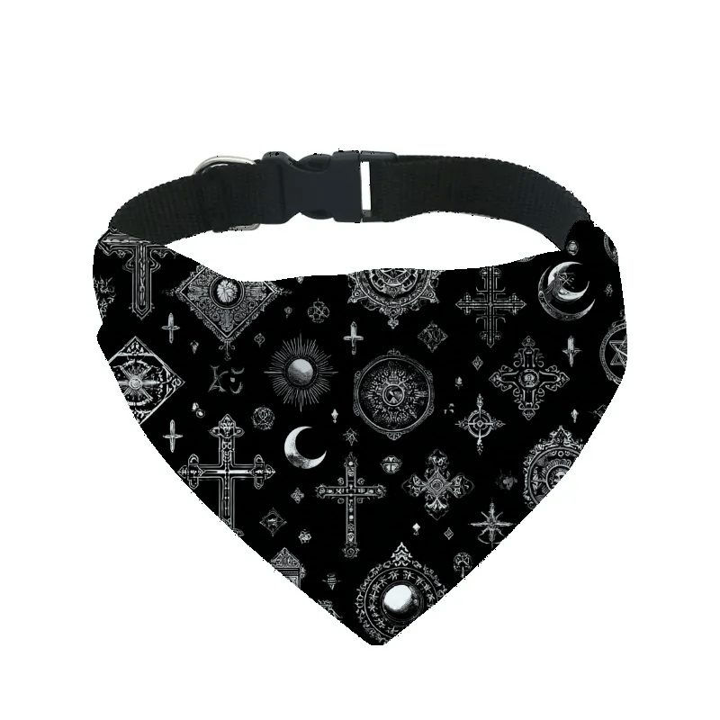 L'atelier du Fourmilier Bandana pour chien b28 / S Bandana pour chien Halloween (4 tailles) (S, M, L, XL) – Collier inclus & compatible BioThane