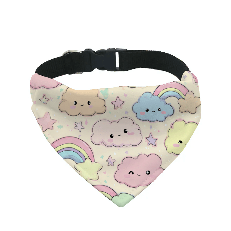 L'atelier du Fourmilier Bandana pour chien b5 / S Bandana pour chien kawaii – 4 tailles (S, M, L, XL) – Collier inclus et compatible BioThane